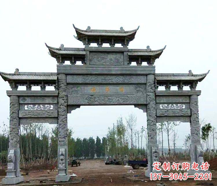 天津精美石雕牌坊雕塑
