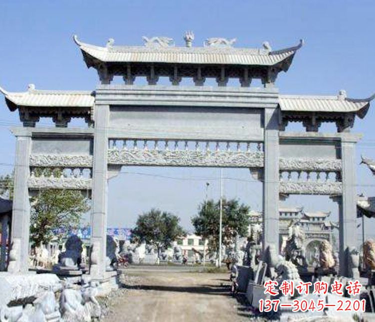 天津仿古牌坊石雕精美定制