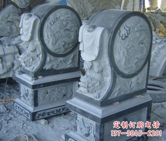 天津仿古石门墩招财抱鼓石雕塑