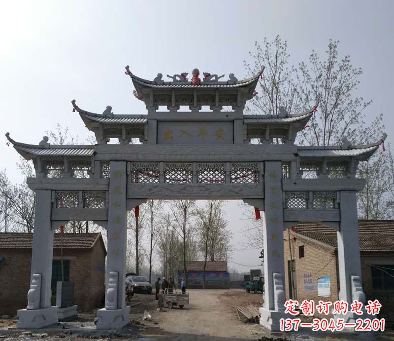 天津仿古石牌坊石雕