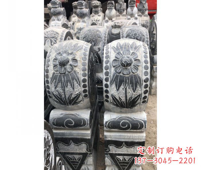 天津仿古石门墩镇宅抱鼓石雕塑