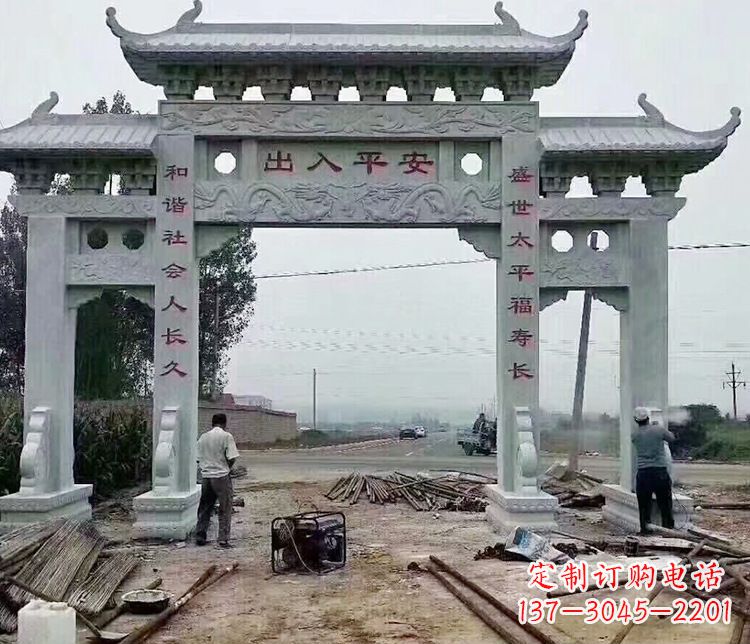 天津仿古石牌坊石雕