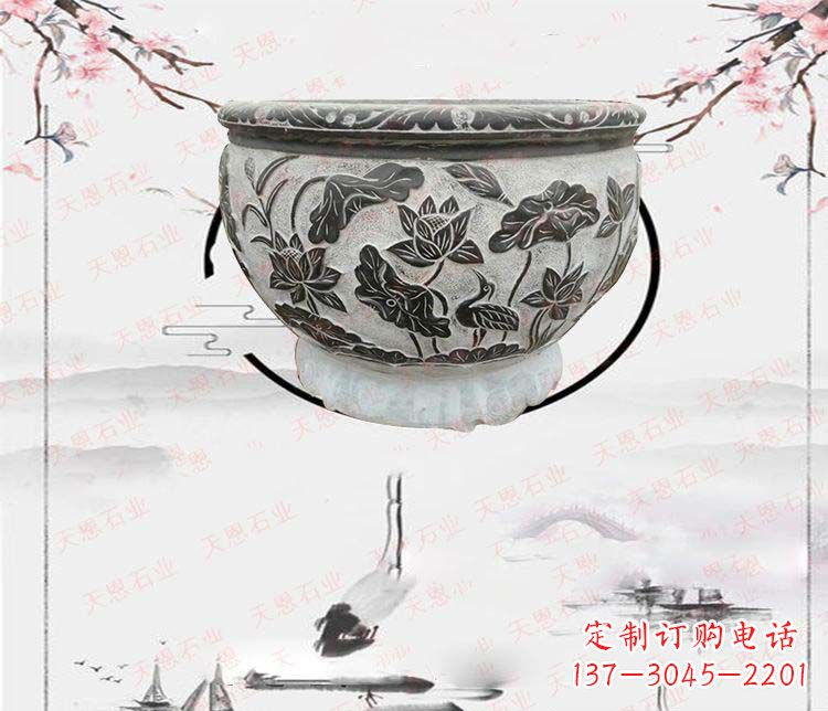 天津仿古石水缸石浮雕石雕,欧式古典设计