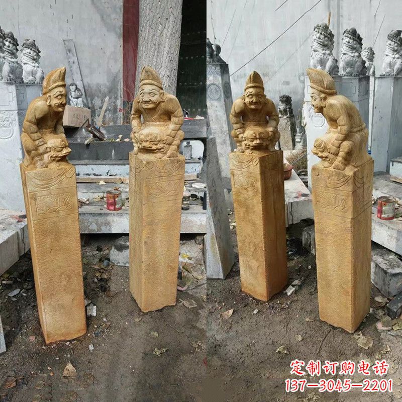 天津经典仿古拴马桩雕塑