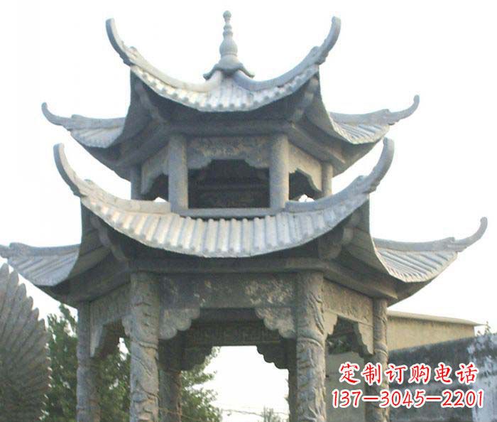 天津仿古双层石雕凉亭