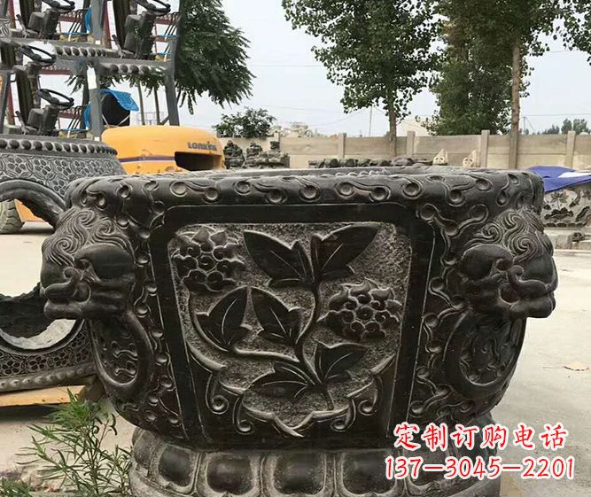 天津仿古招财水缸石雕 (3)