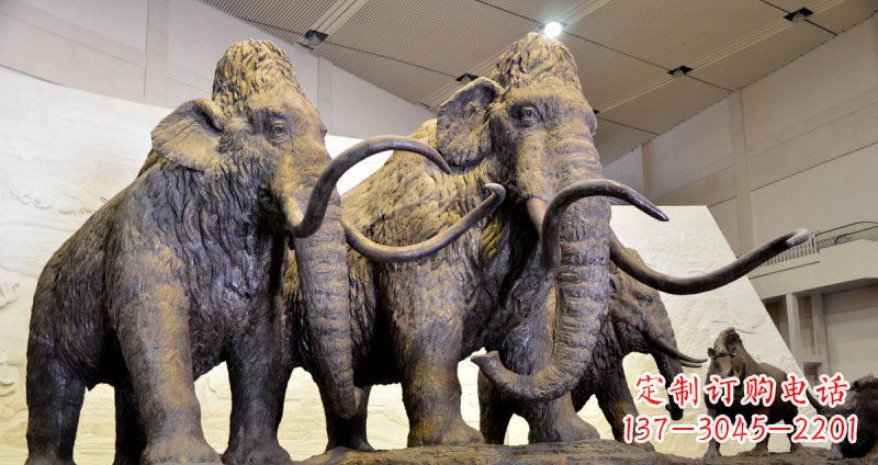 天津仿真大象玻璃钢动物雕塑