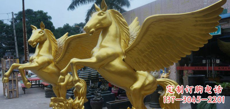 天津飞马玻璃钢仿铜动物雕塑