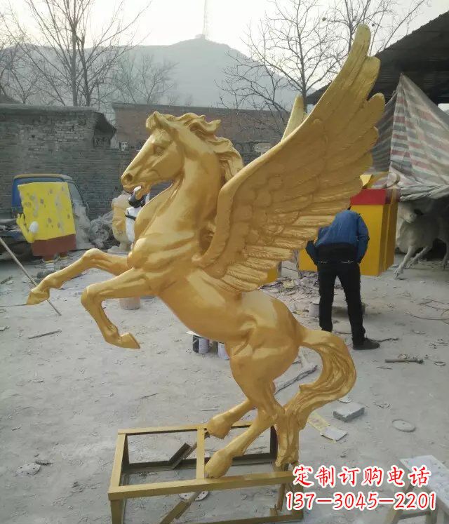 天津飞马动物铜雕 (2)