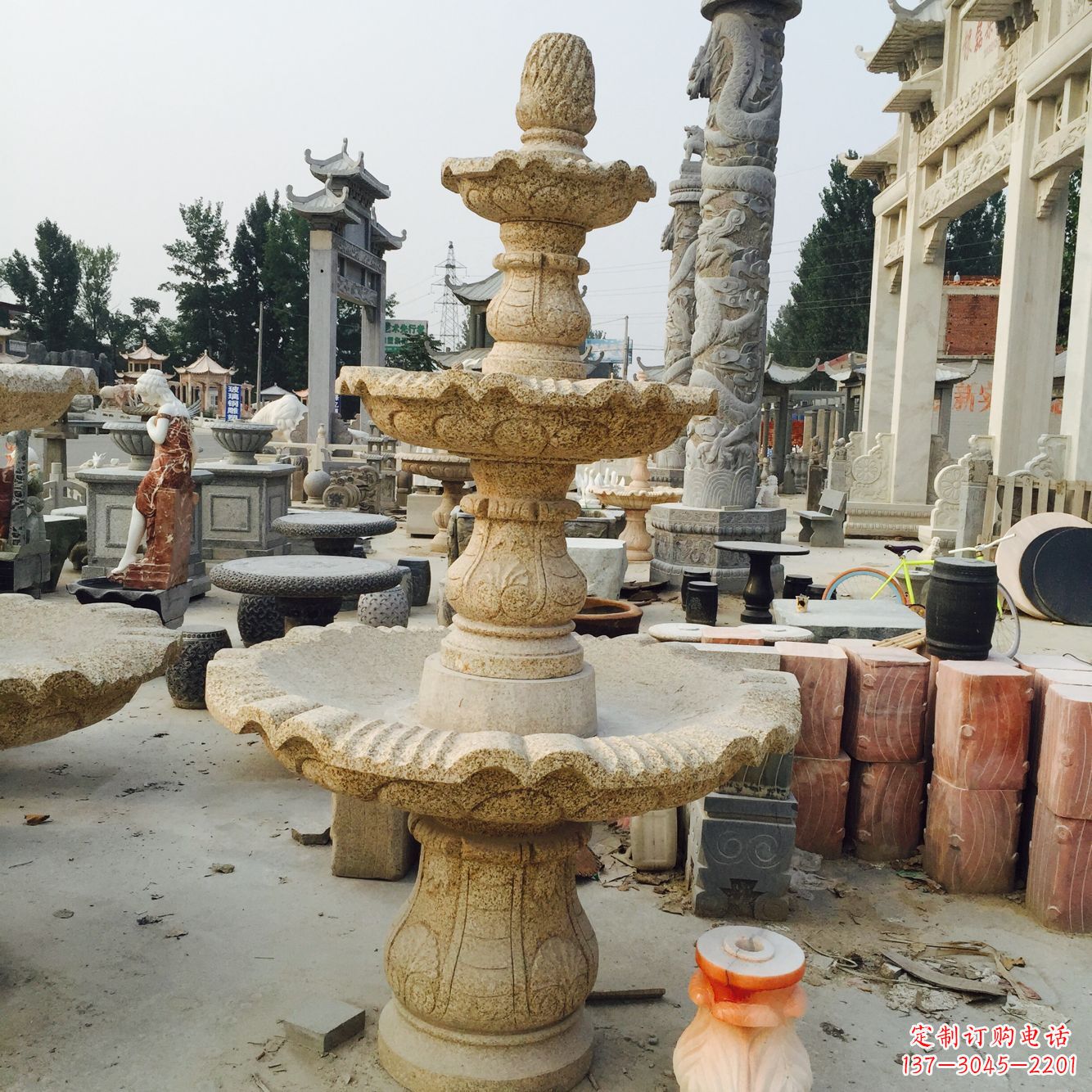 天津精美风水球石雕艺术品