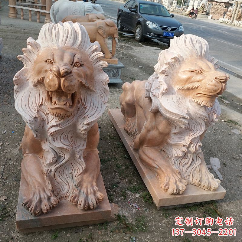 天津港币狮子爬狮雕塑——经典的海洋之神艺术