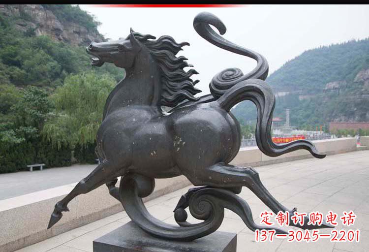天津公园奔马铜雕 (2)