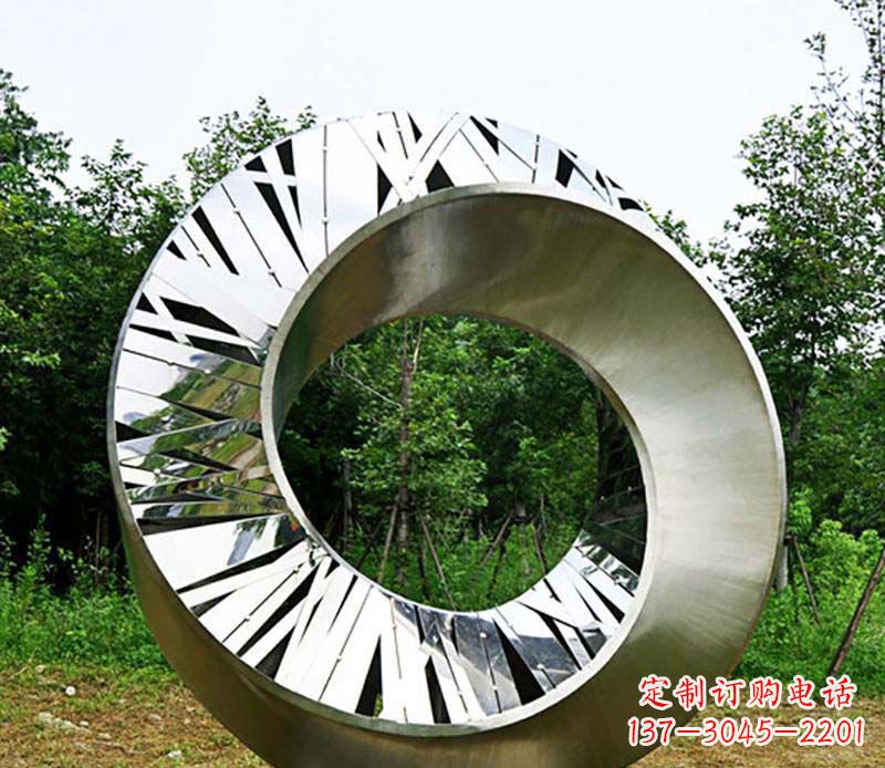 天津符号意义深刻的不锈钢抽象圆环雕塑
