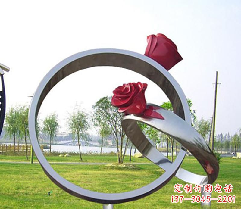天津公园不锈钢戒指景观雕塑