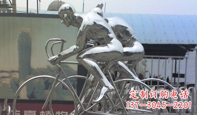 天津不锈钢骑行自行车雕塑