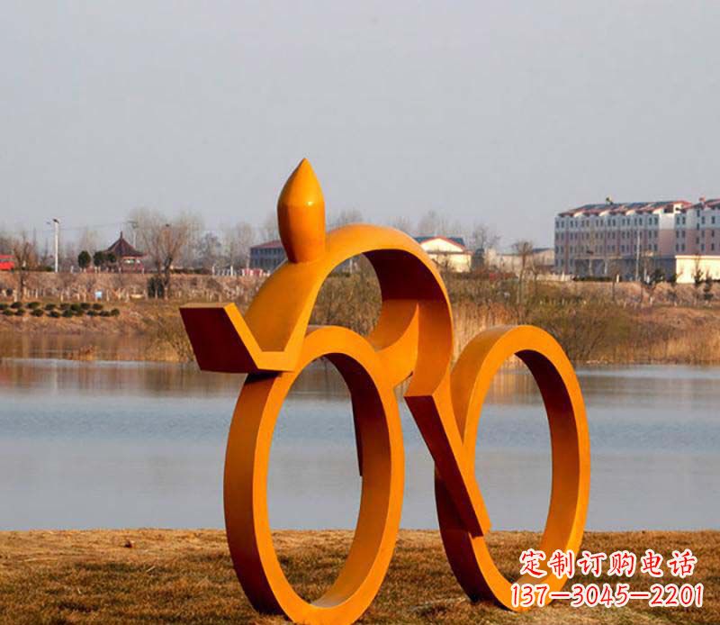天津产品名称健康运动不锈钢骑自行车人物雕塑