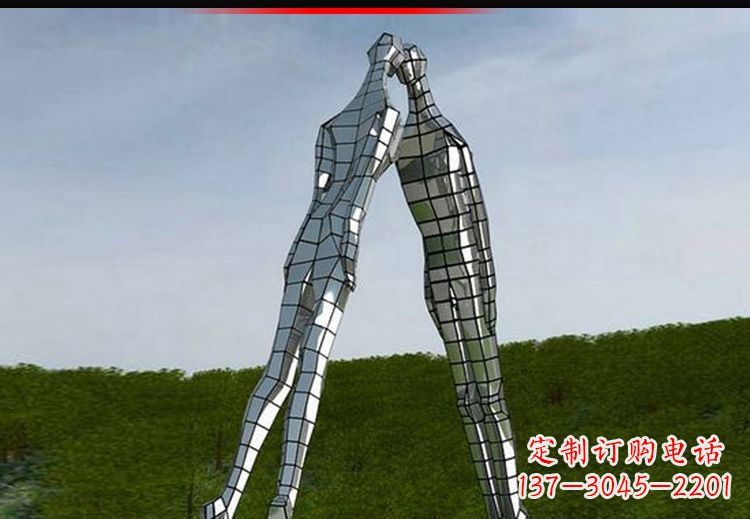 天津爱的无限,不锈钢情侣人物雕塑