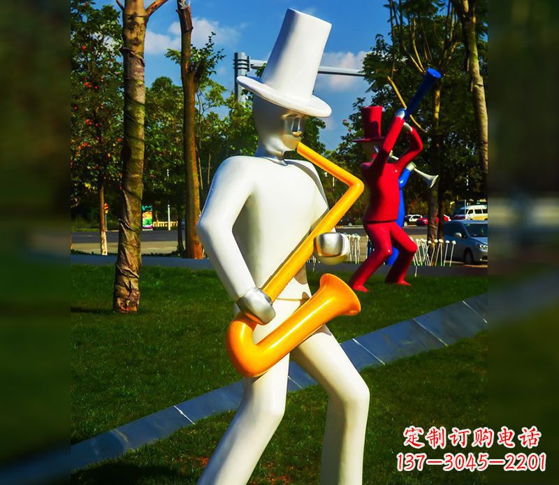 天津精美的萨克斯不锈钢雕塑