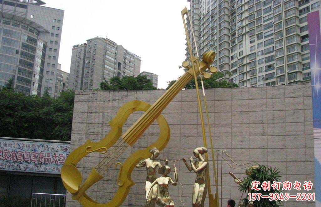 天津不锈钢演奏大提琴雕塑