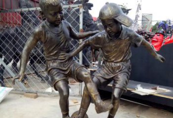 天津闪耀运动，创意足球铜雕
