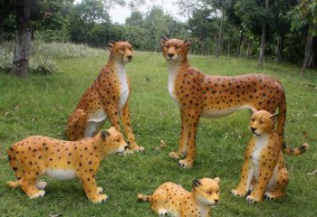 天津产品名称玻璃钢豹雕塑-草坪动物摆件