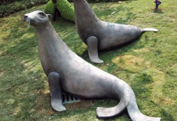 天津精美玻璃钢海豹雕塑