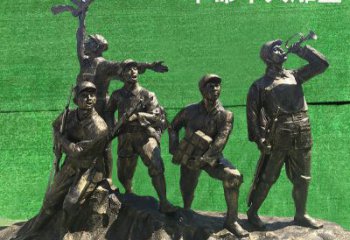 天津革命军人抗战纪念铜雕塑—缅怀抗战英雄