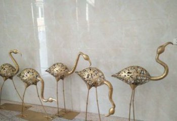 天津不锈钢抽象火烈鸟动物雕塑