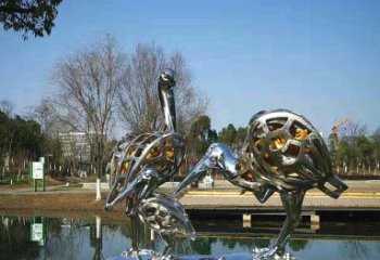 天津手工制作的可爱丹顶鹤雕塑