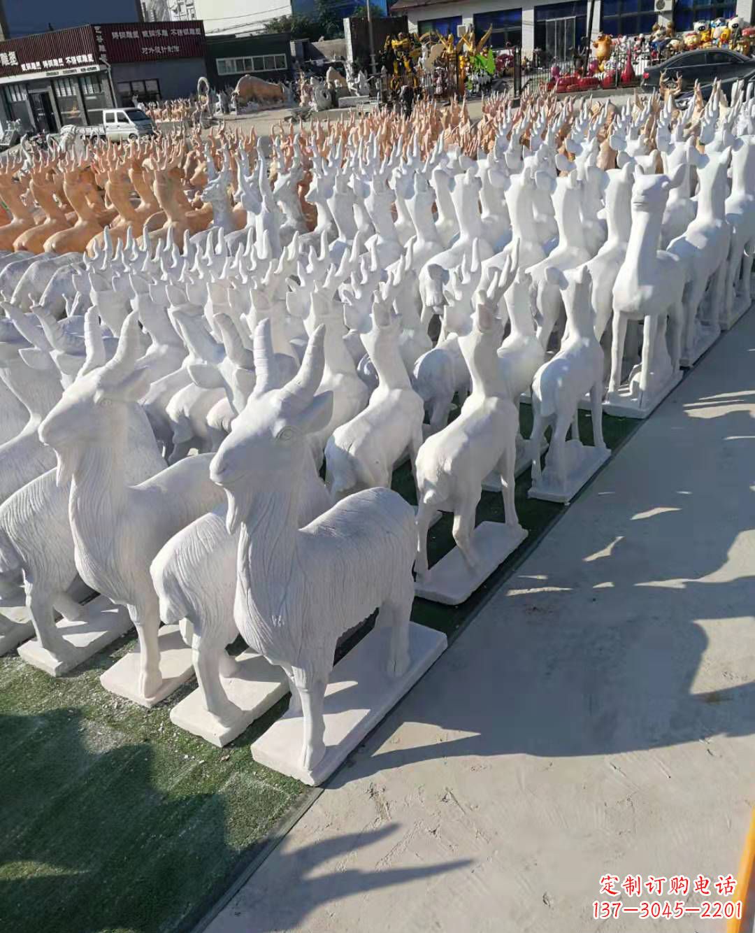 天津公园大理石动物羊雕塑