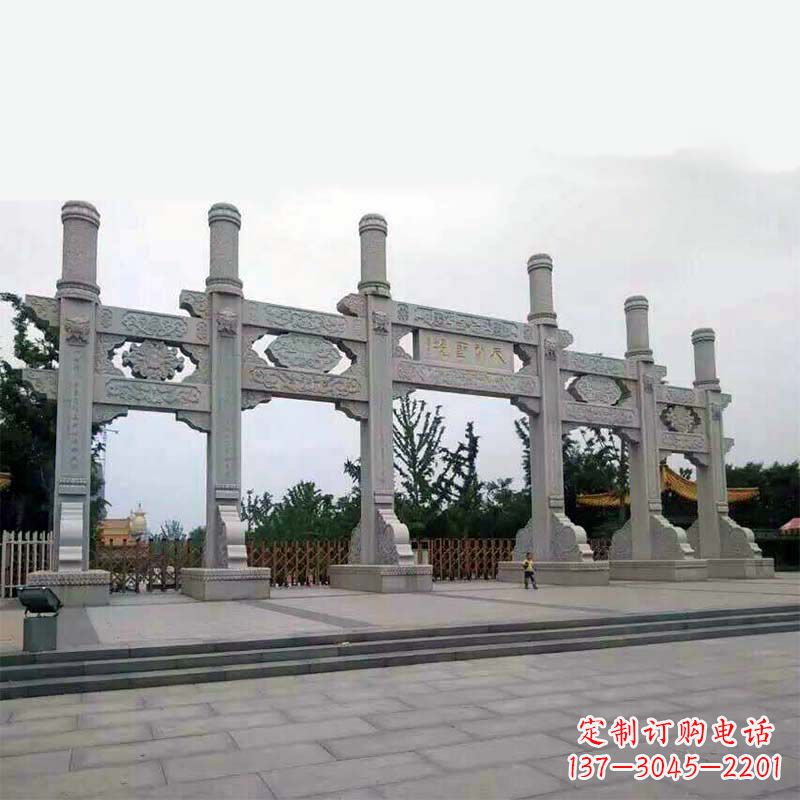 天津精美牌坊雕塑,让公园大门更加精致
