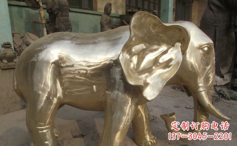 天津中领雕塑精美的大象铜雕