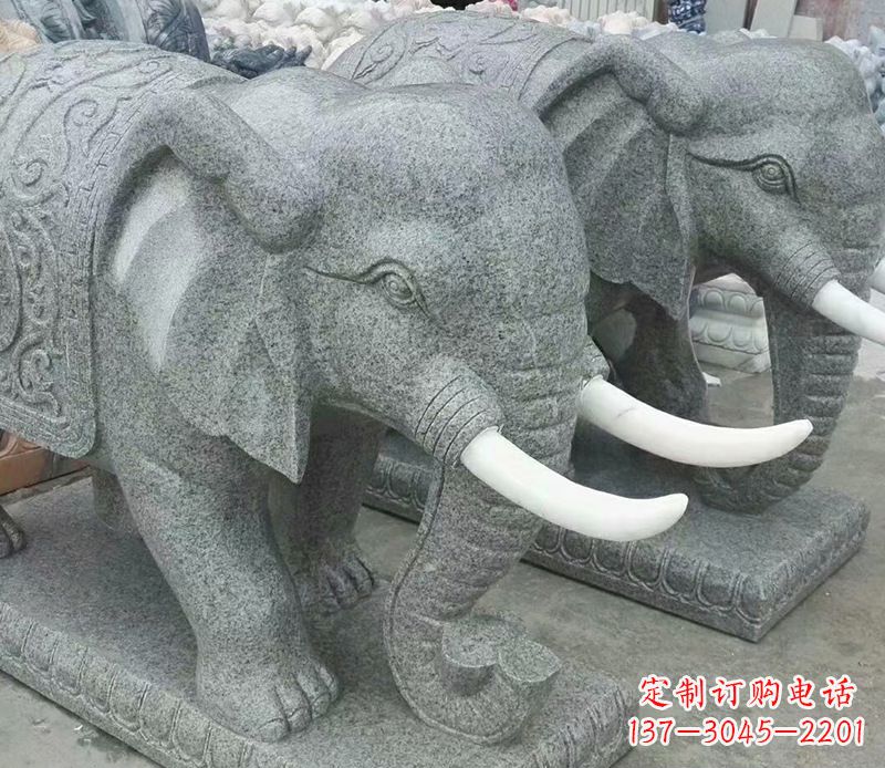 天津象征力量的大理石大象雕塑