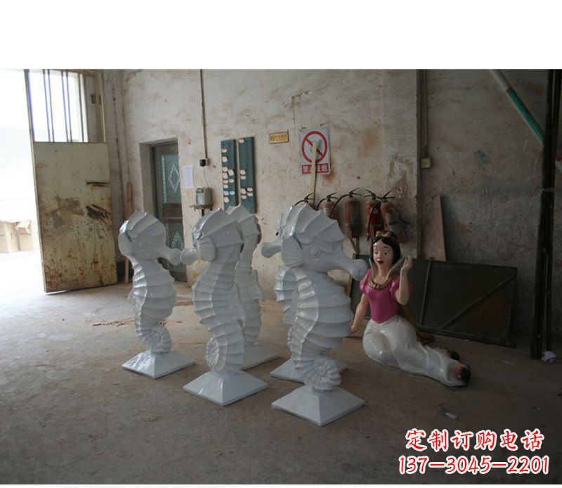 天津公园动物海马石雕