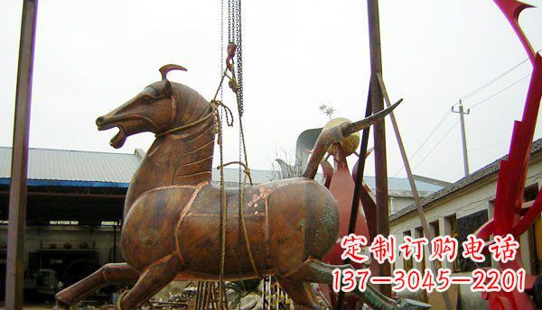 天津公园仿古马动物铜雕