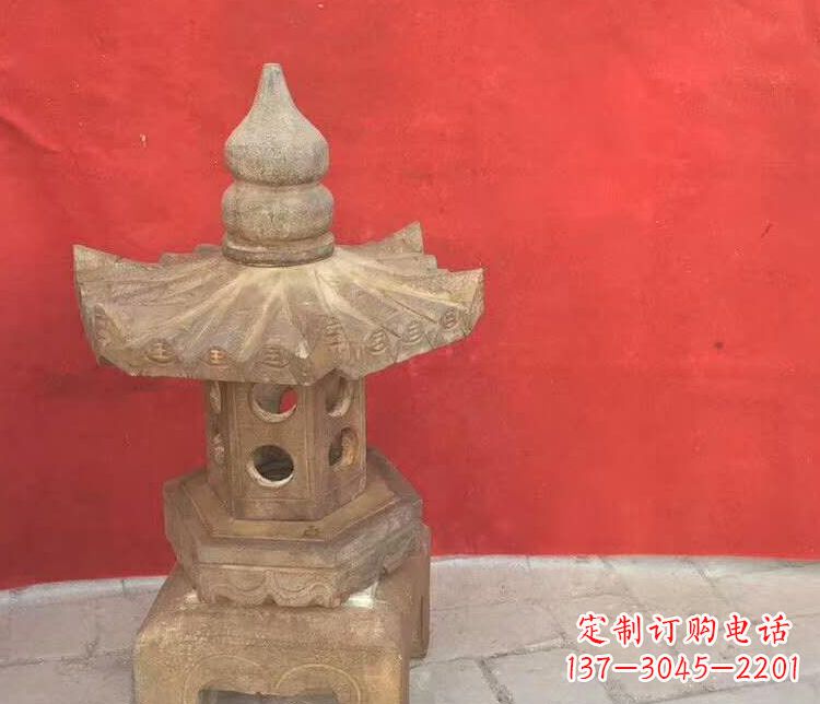 天津公园仿古石灯石雕