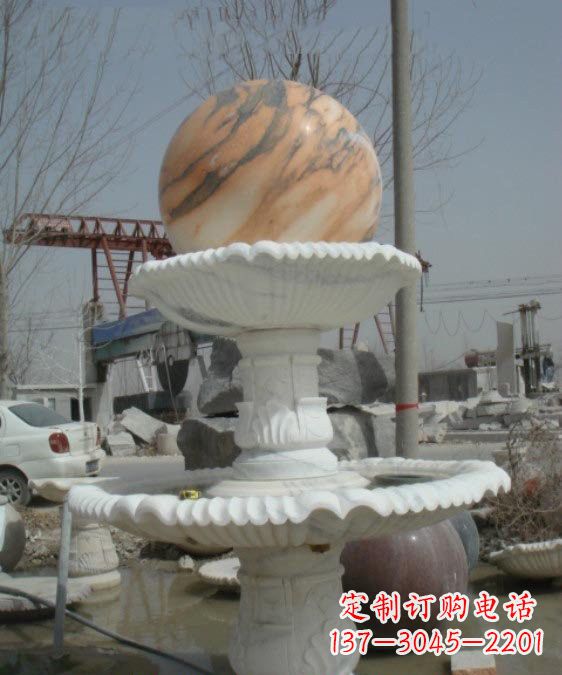 天津公园风水球石雕