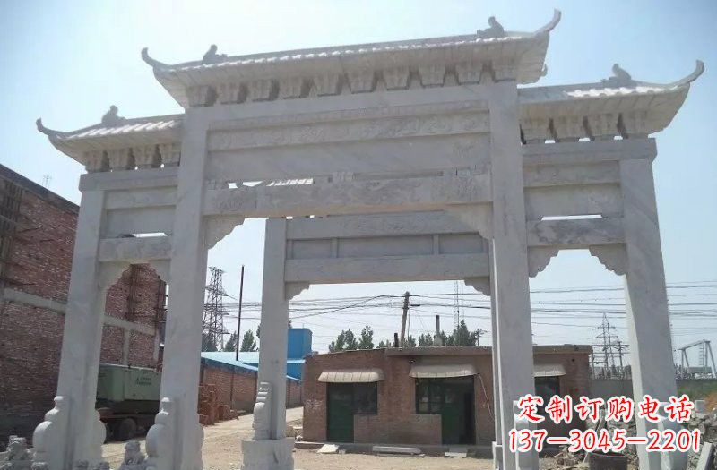 天津牌坊石雕 – 三门牌坊石雕,极具风格的艺术品