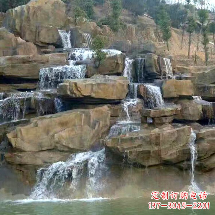 天津公园假山流水景观