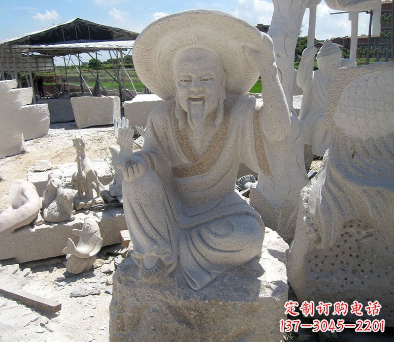 天津公园姜太公石雕