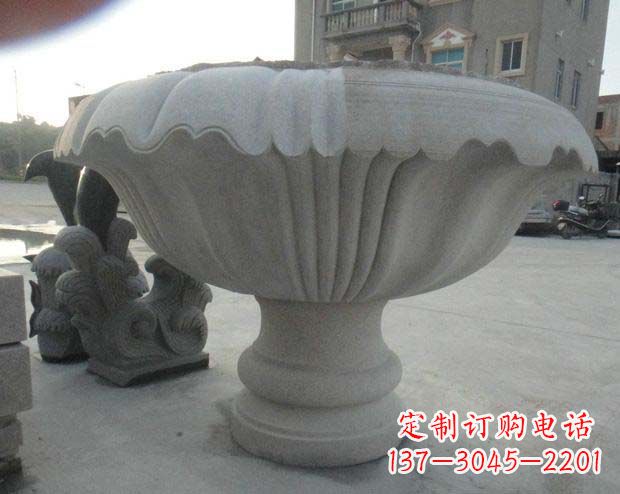 天津高端大理石花盆雕塑