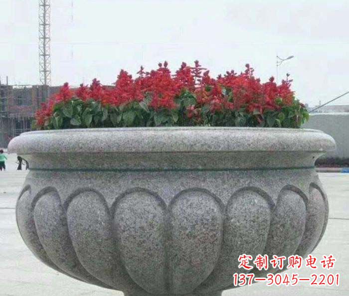 天津精美大理石花盆雕塑
