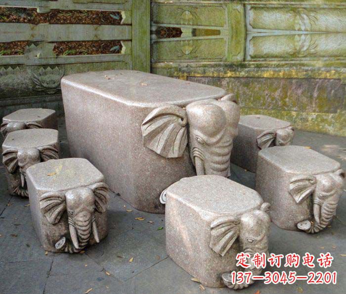 天津精美小象大理石雕塑