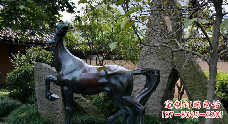 天津公园马动物铜雕 (6)