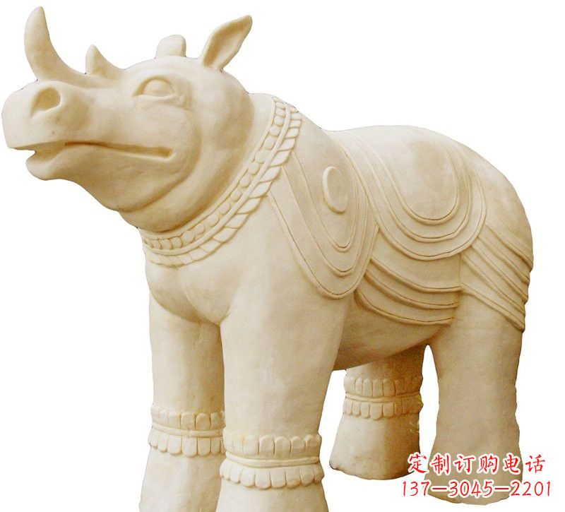 天津砂岩犀牛雕塑
