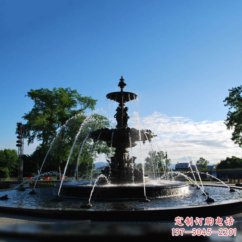 天津精美喷泉雕塑,点缀公园美景