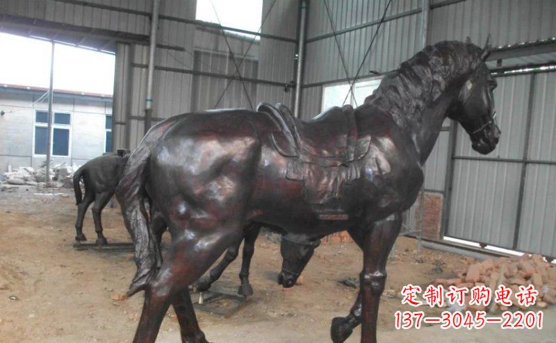 天津公园铜马动物铜雕