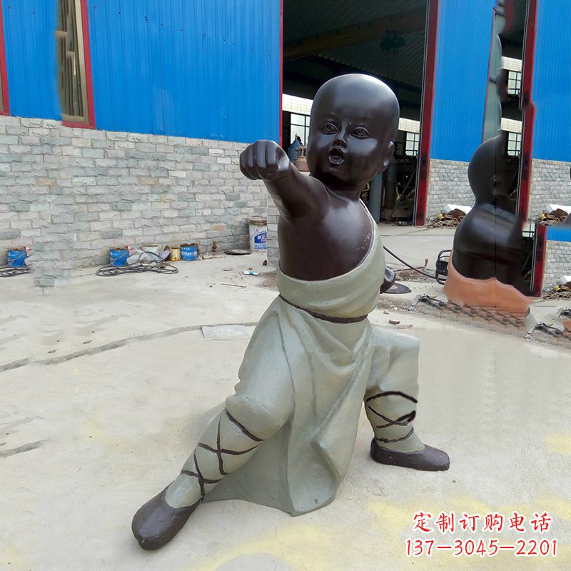 天津精致和尚铜雕塑