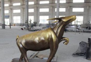 天津铜制华丽小牛动物雕塑