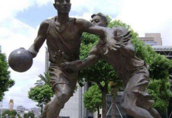 天津公园打篮球人物铜雕222